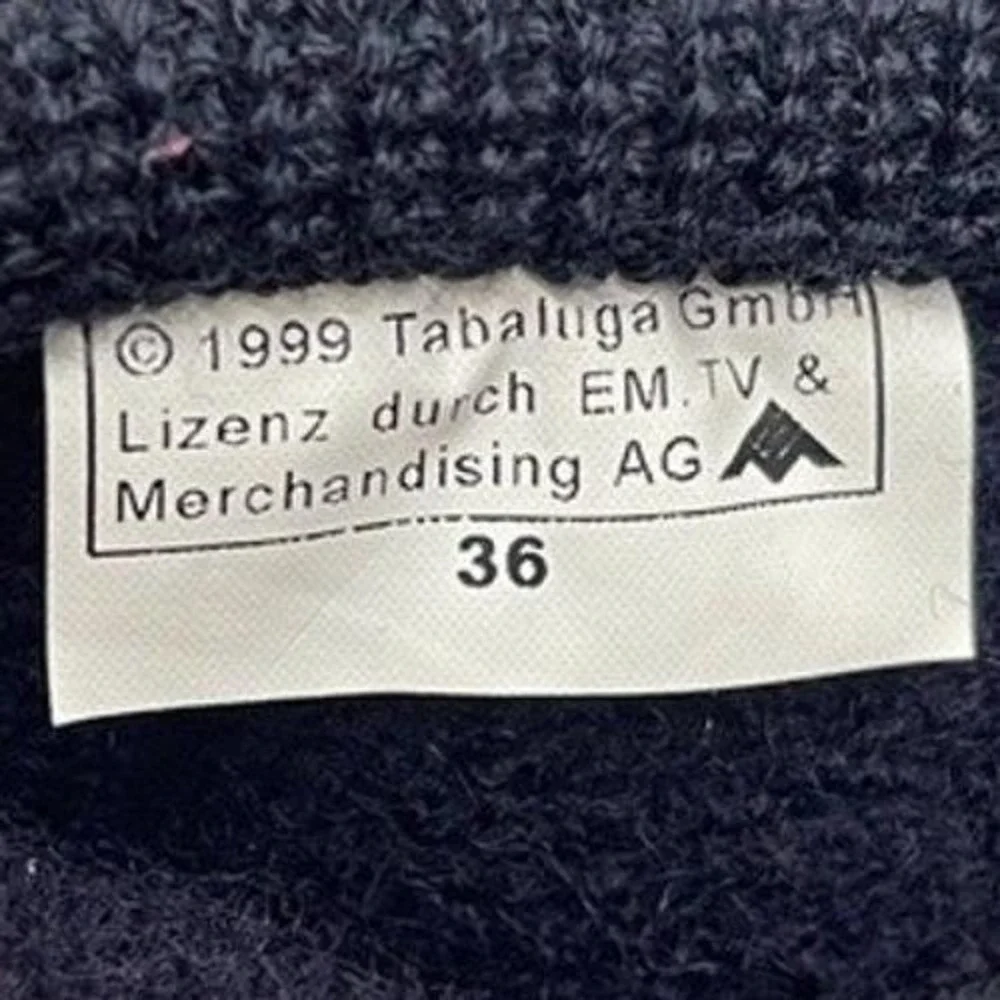 Tabaluga Dragon Slippers Boiled Wool Navy Bootie EU‎ 36 Vintage 1999 German Kids
